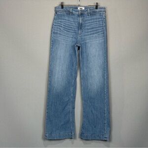 Paige Jeans Women 30 Blue Leenah Wide Leg High Rise Stretch Light Wash Denim